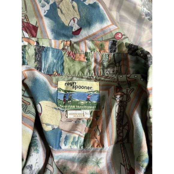 VTG Reyn Spooner Early Century Men's Golfers Button Down Shirt 2XLT Hawaiian - Picture 7 of 9